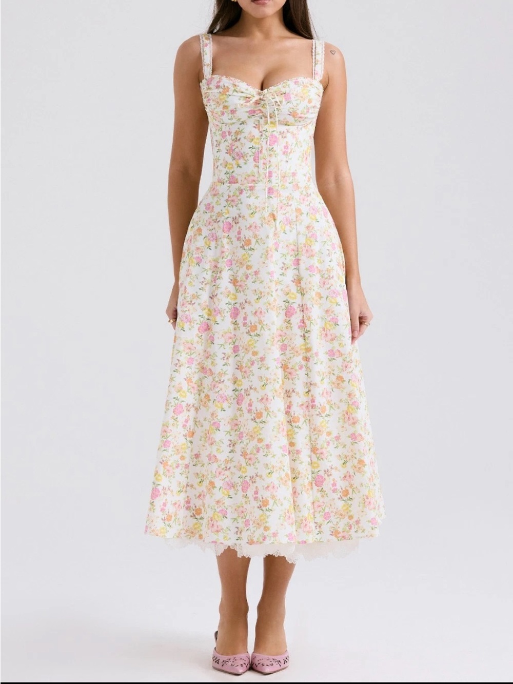 House of cb Ivory meadow print cotton sundress